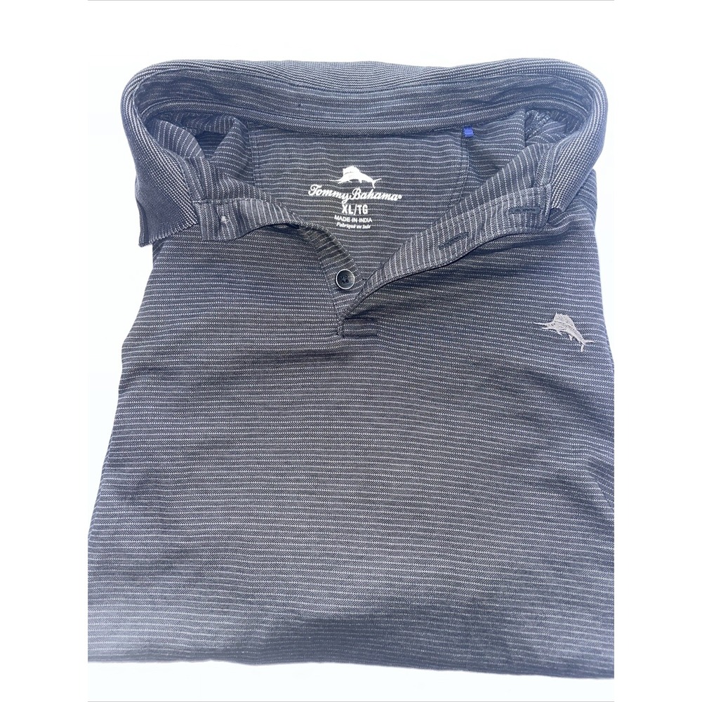 Tommy Bahama Mens XL Casual  Polo Shirt Black Short Sleeve